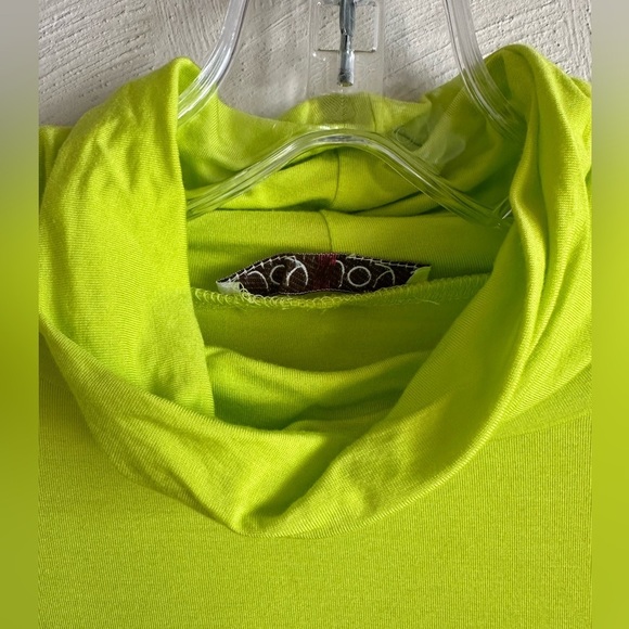 Joy Joy fitted turtleneck in lime green. - Picture 6 of 9